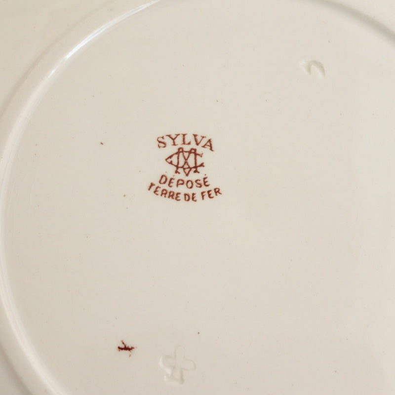 アンティーク プレート 小鳥 デザート皿 SYLVA フランス クレイユモントロー製 Creil Montereau