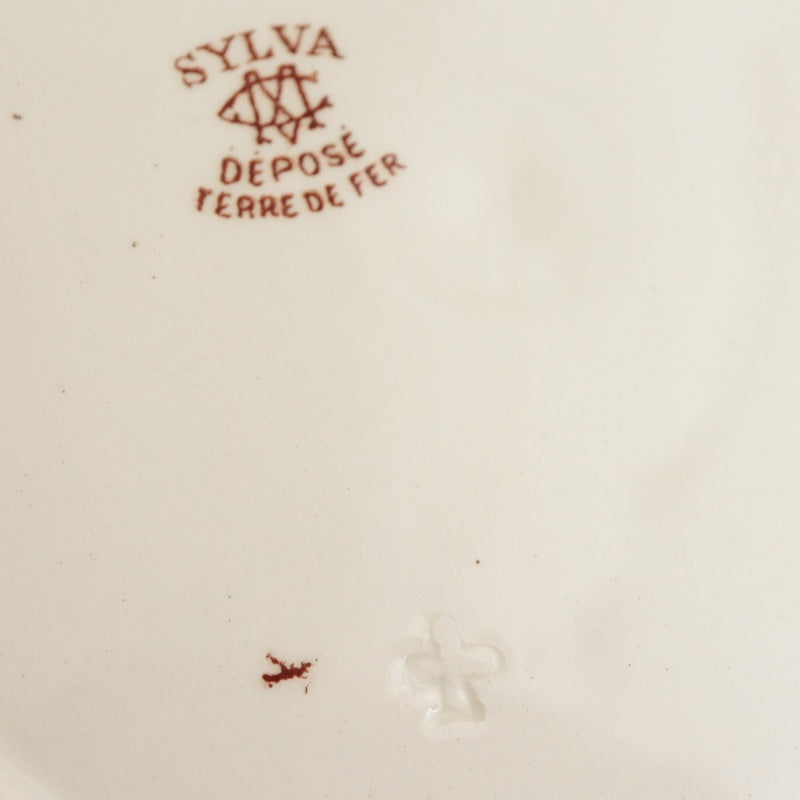 アンティーク プレート 小鳥 デザート皿 SYLVA フランス クレイユモントロー製 Creil Montereau