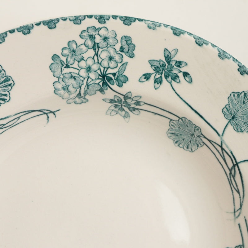 アンティークプレート ゼラニウム 深皿 GERANIUM フランス サルグミンヌ製 U&C SARREGUEMINES