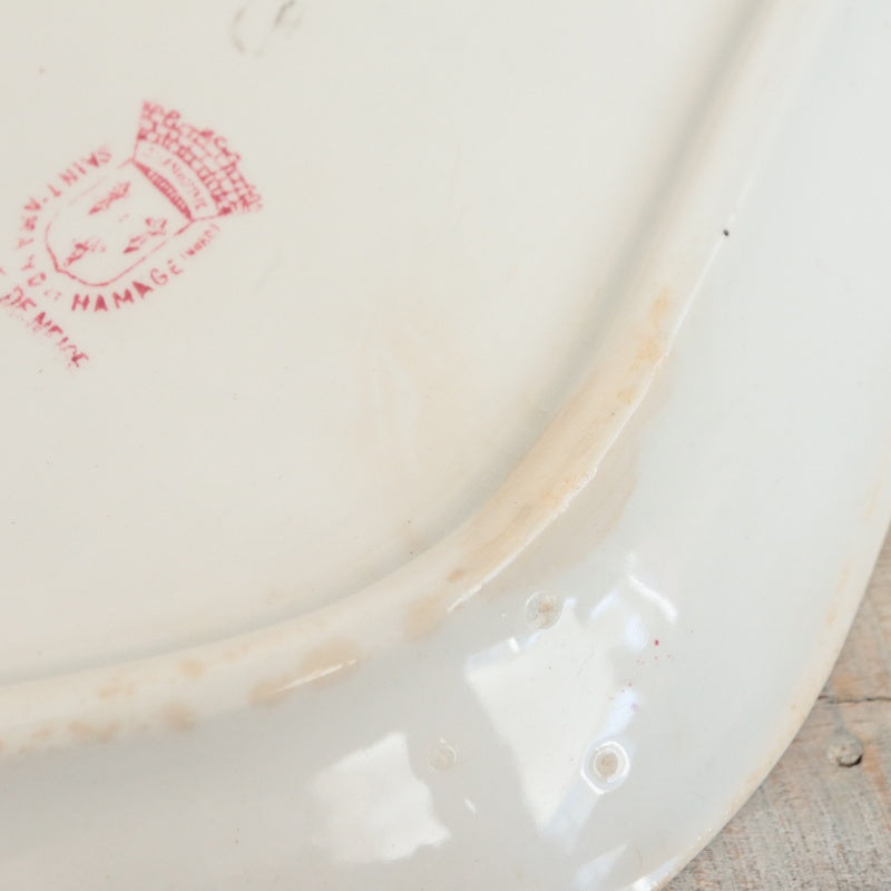 アンティーク ラヴィエ ブールドネージュ オーバル皿 BOULE DE NEIGE フランス サンタマン製 SAINT AMAND HAMAGE