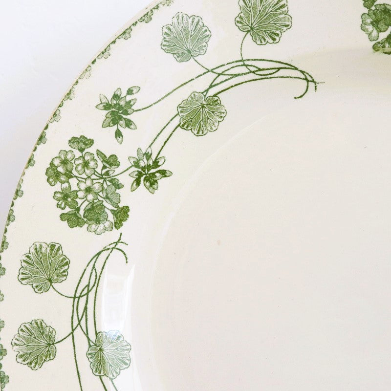 アンティークプレート ゼラニウム 大皿 GERANIUM フランス サルグミンヌ製 U&C SARREGUEMINES