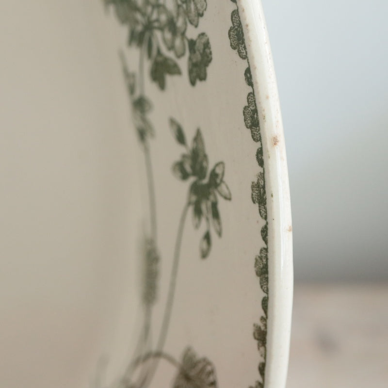 アンティークプレート ゼラニウム 大皿 GERANIUM フランス サルグミンヌ製 U&C SARREGUEMINES