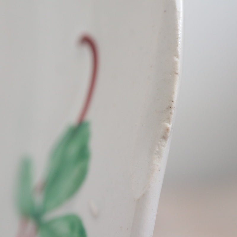 アンティークプレート デザート皿 イチゴ FRAISE フランス クレイユモントロー製 Creil Montereau