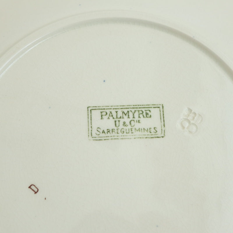 アンティークプレート PALMYRE 皿 フランス サルグミンヌ製 U&C SARREGUEMINES