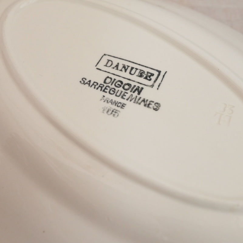 アンティーク ラヴィエ オーバル皿 フランス サルグミンヌ製 DANUBE  DIGOIN & SARREGUEMINES