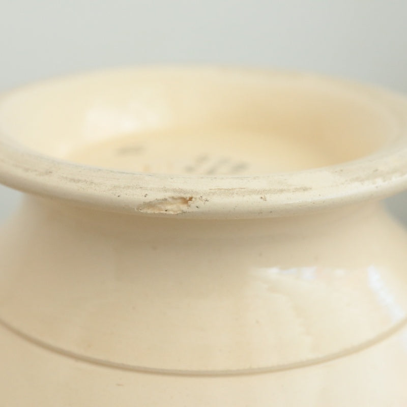 アンティーク カフェオレボウル 花のステンシル フランス リュネヴィル製 K&G LUNEVILLE