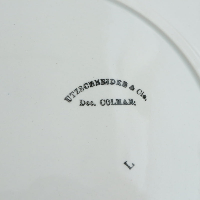 アンティークプレート コルマール 皿 COLMAR フランス サルグミンヌ製 Utzschneider & Cie Sarreguemines