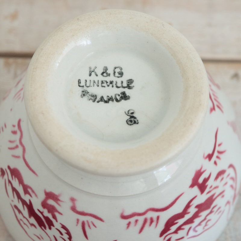 アンティーク プチ カフェオレボウル アヒル フランス リュネヴィル製 K&G LUNEVILLE