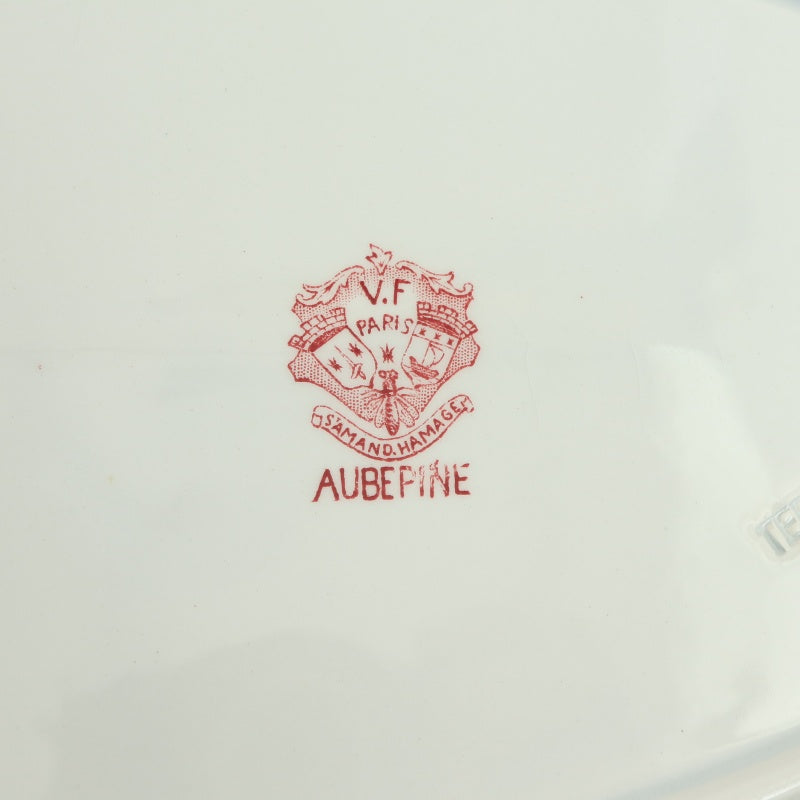 アンティーク プレート 小鳥 オーバル皿 大皿 AUBEPINE フランス サンタマン製 SAINT AMAND HAMAG