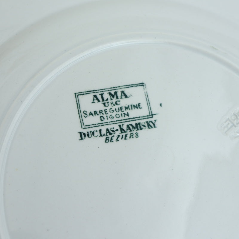 アンティーク プレート ザクロ 皿 フランス サルグミンヌ製 ALMA U&C SARREGUEMINES DIGOIN