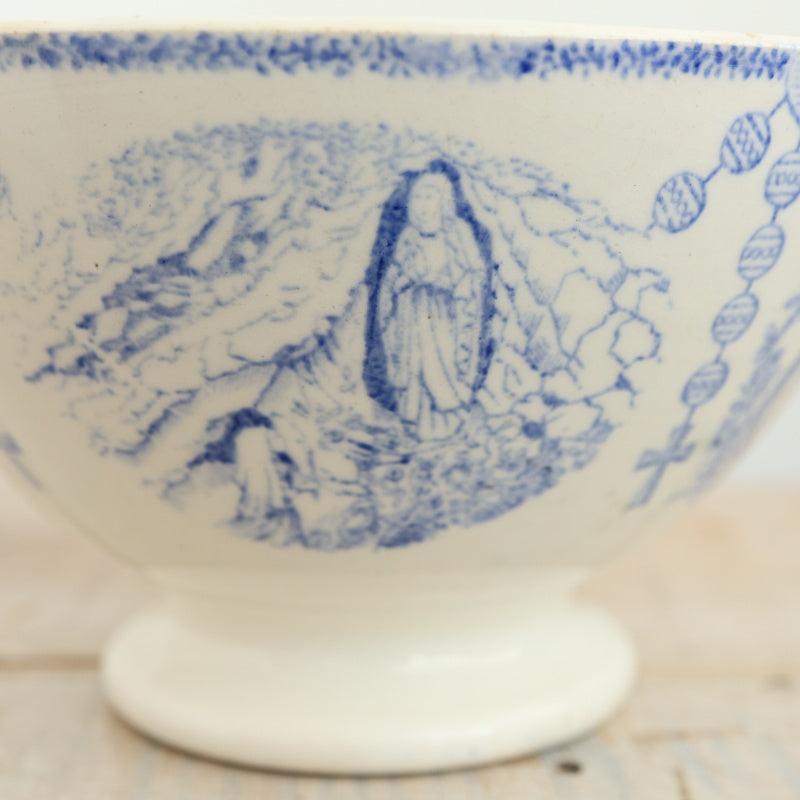 アンティーク カフェオレボウル ルルド SOUVENIR DE LOURDES フランス サルグミンヌ製 Digoin & Sarreguemines