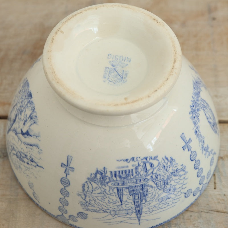 アンティーク カフェオレボウル ルルド SOUVENIR DE LOURDES フランス サルグミンヌ製 Digoin & Sarreguemines