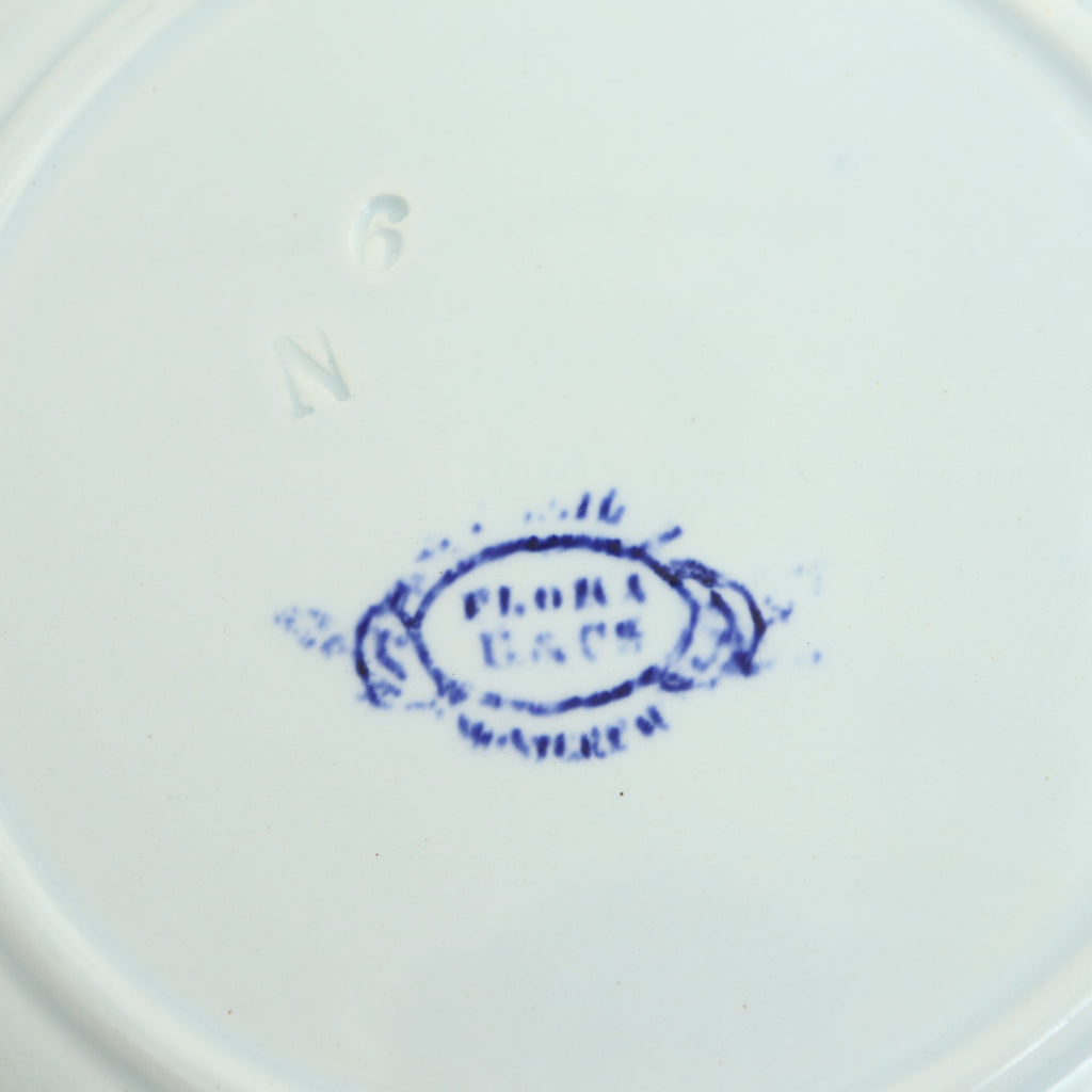 アンティークプレート デザート皿 FLORA フランス クレイユモントロー製 Creil Montereau