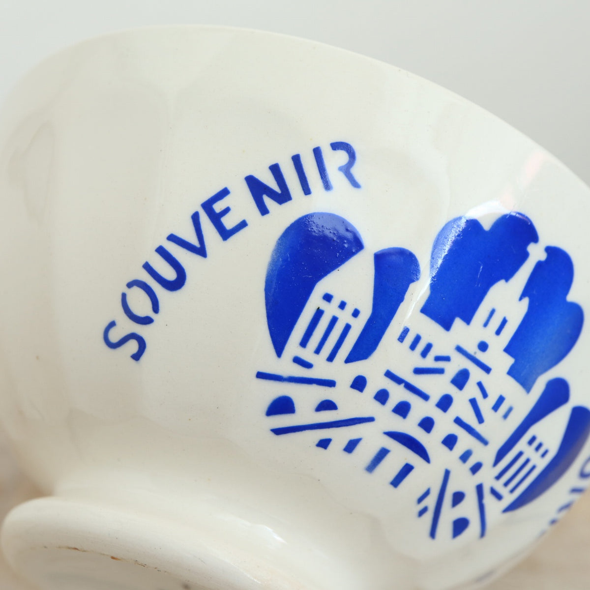 アンティーク カフェオレボウル ルルド SOUVENIR DE LOURDES フランス ディゴワン製 Digoin