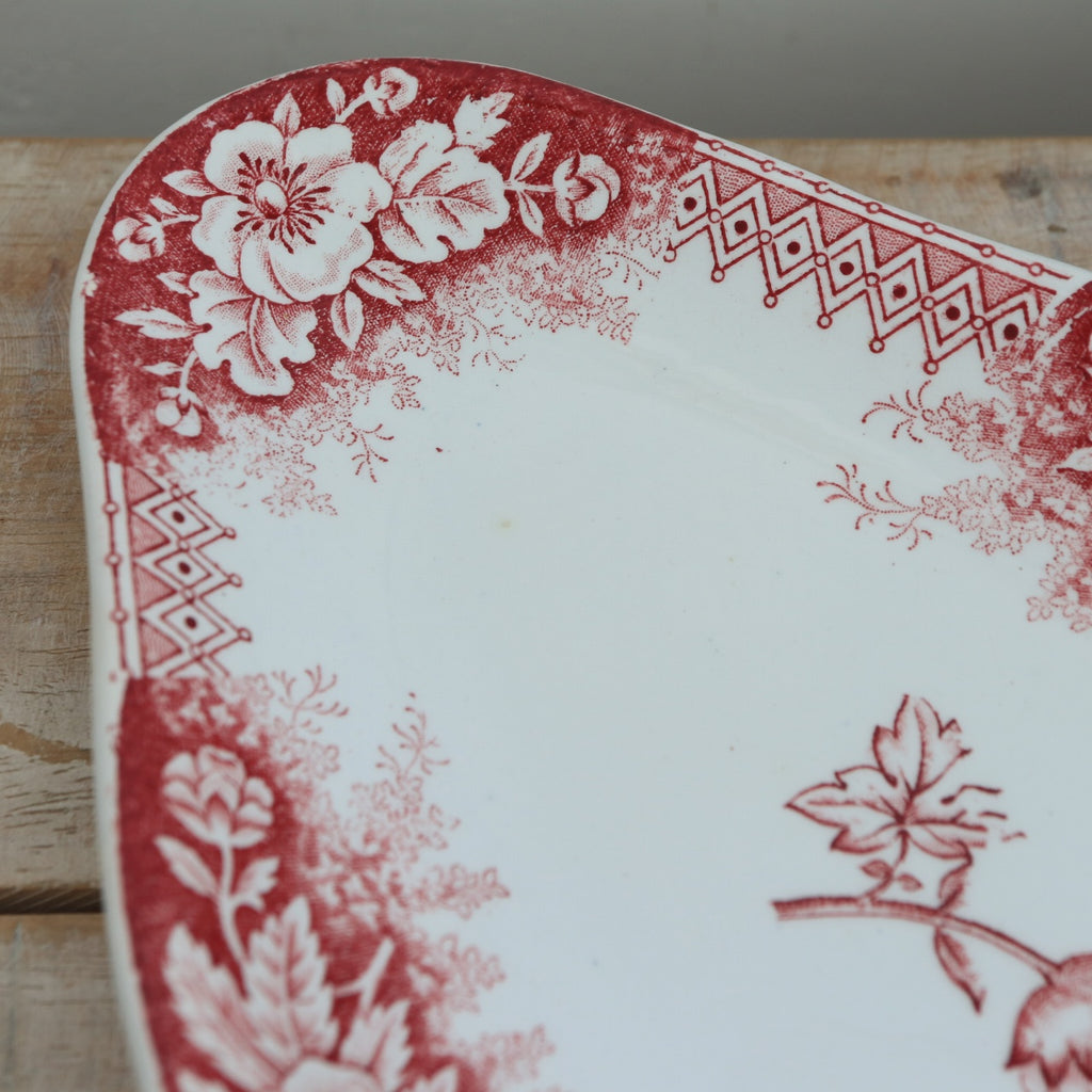 アンティーク ラヴィエ オーバル皿 JARDINIERE フランス サンタマン製 SAINT AMAND HAMAGE