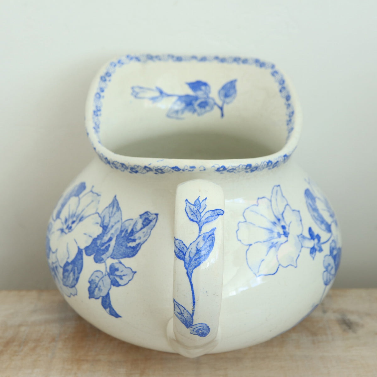 アンティーク ピシェ ペチュニア TOILETTE PETUNIA フランス クレイユモントロー製 Creil Montereau