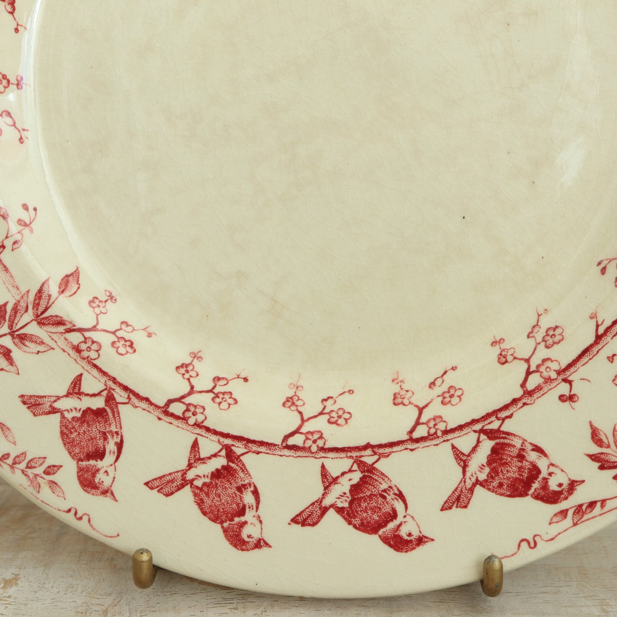 アンティーク コンポティエ 小鳥の花冠 GUIRLANDE D'OISEAUX フランス ジアン製 GIEN