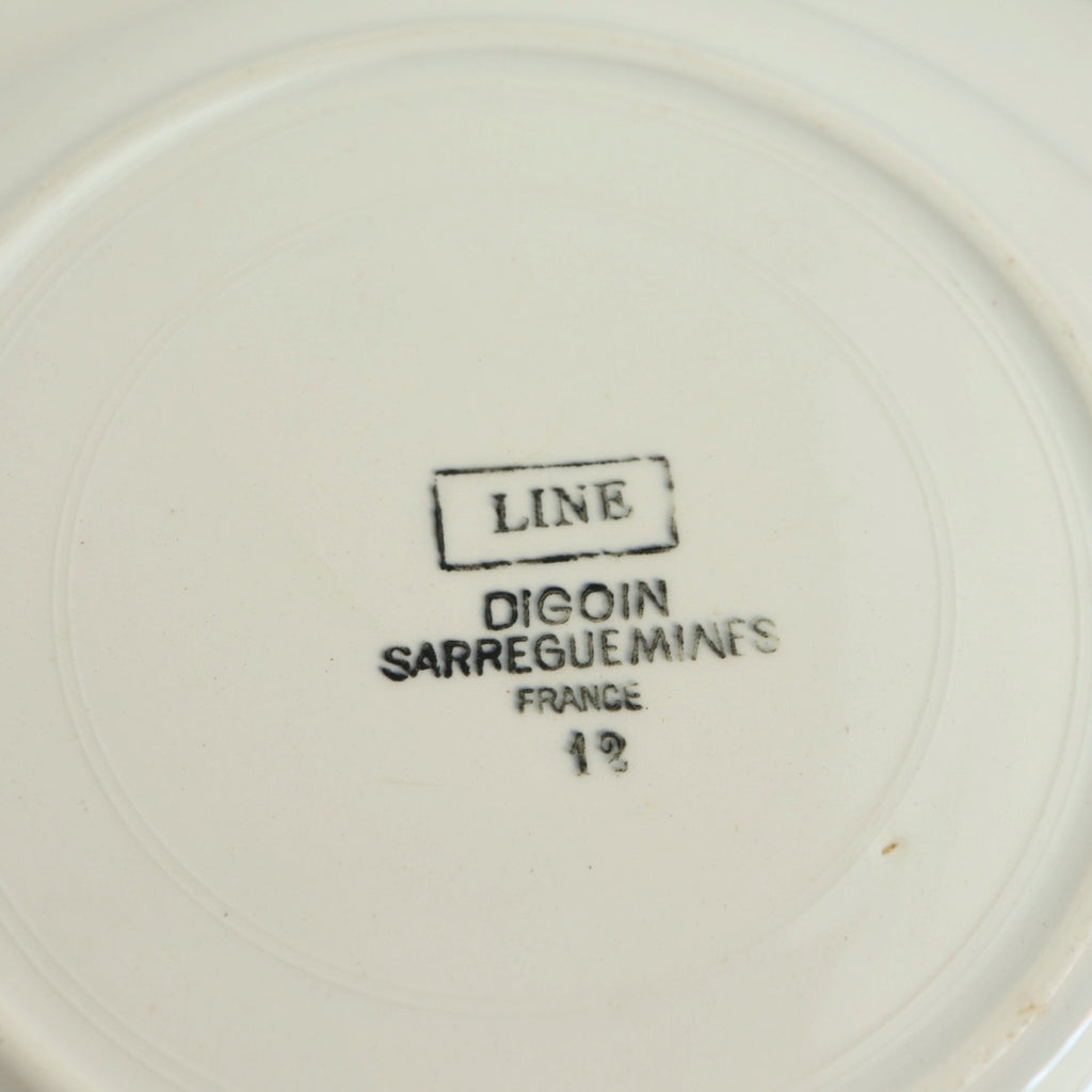 アンティーク プレート LINE 深皿 フランス サルグミンヌ製 Digoin & Sarreguemines