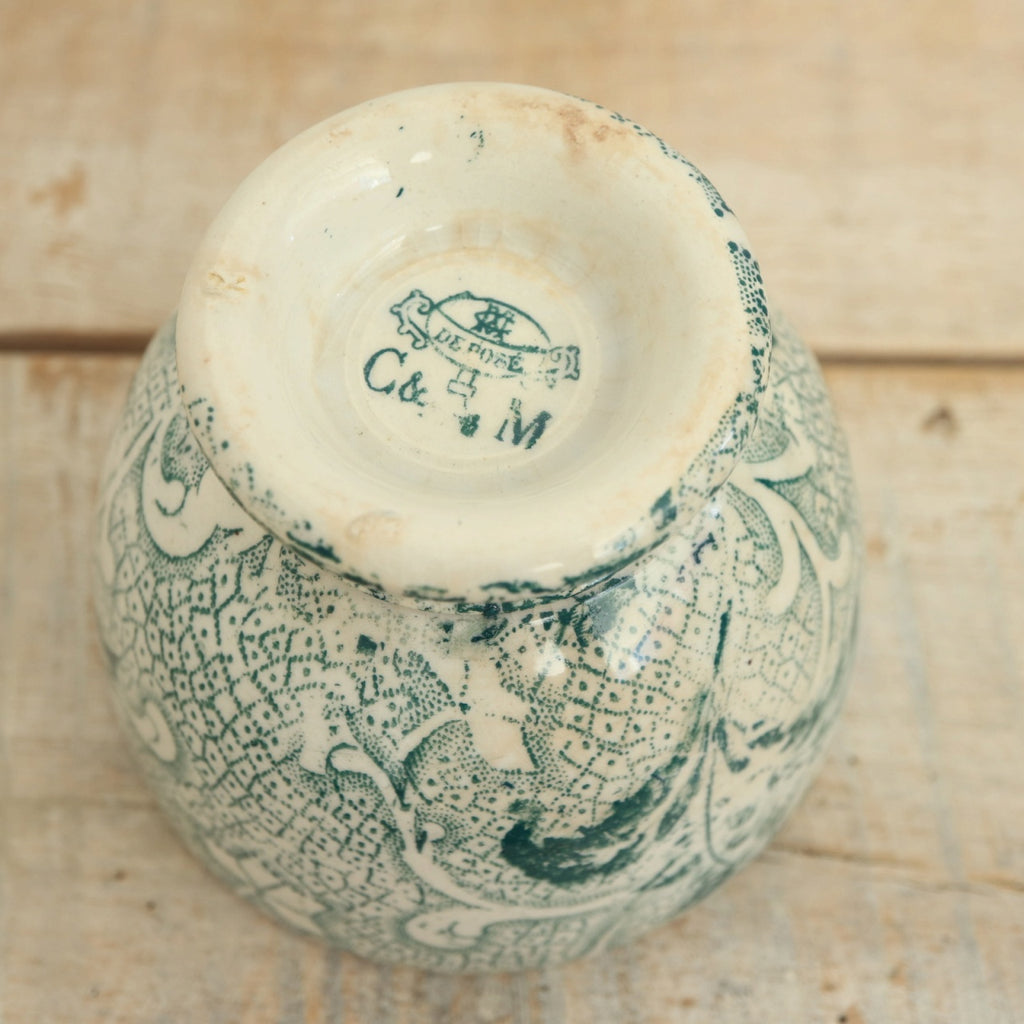 アンティーク 小さなカフェオレボウル スズラン フランス クレイユモントロー製 Creil Montereau