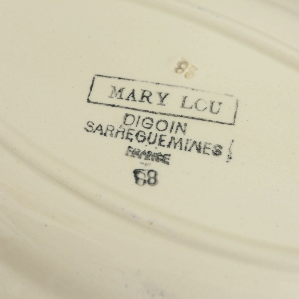 アンティーク ラヴィエ オーバル皿 フランス サルグミンヌ製 MARY LOU DIGOIN SARREGUEMINES