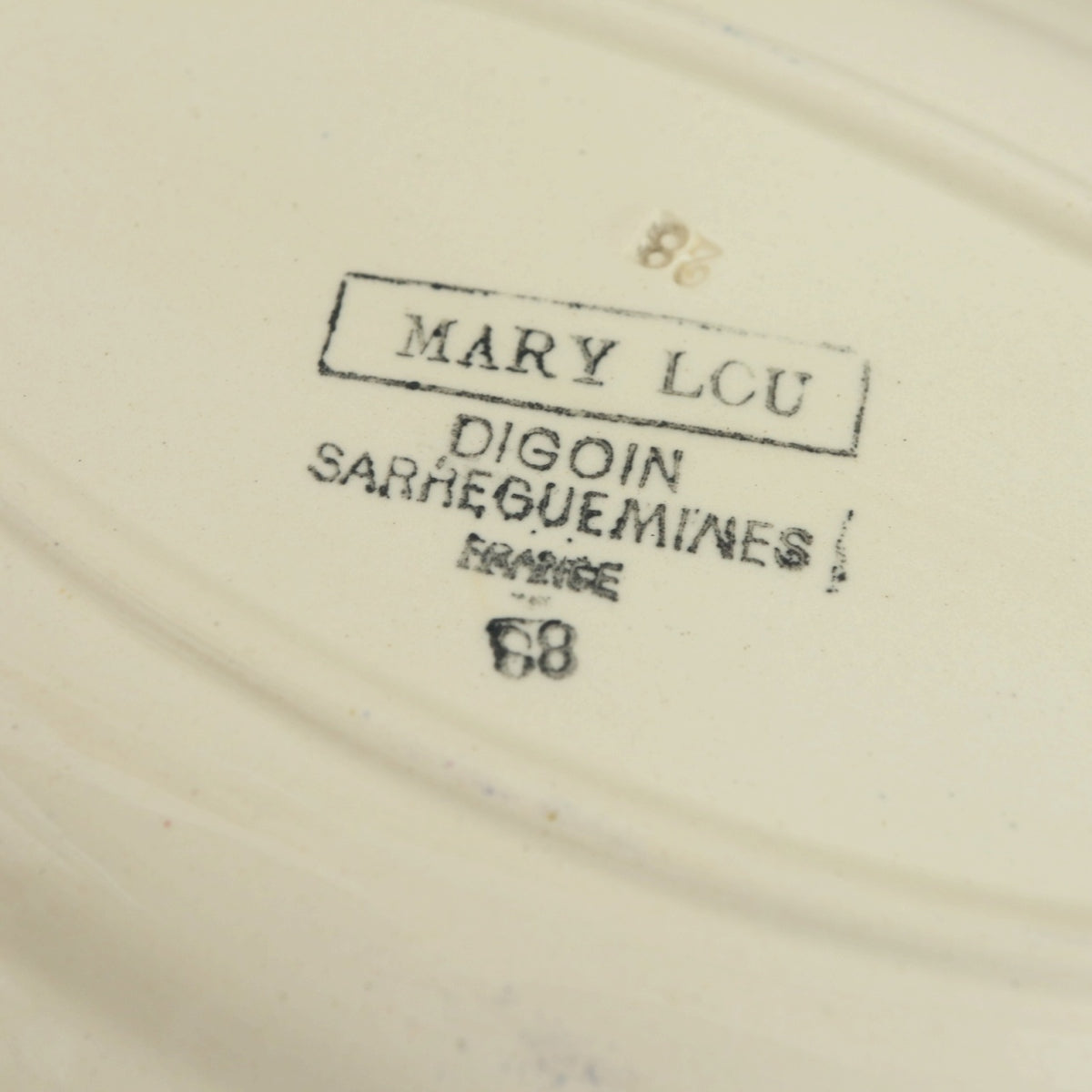 アンティーク ラヴィエ オーバル皿 フランス サルグミンヌ製 MARY LOU DIGOIN SARREGUEMINES