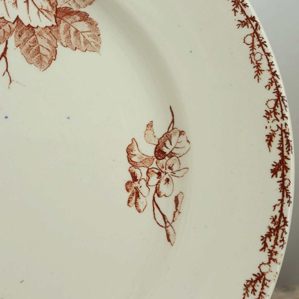 アンティーク プレート 小鳥 皿 SYLVA フランス クレイユモントロー製 Creil Montereau