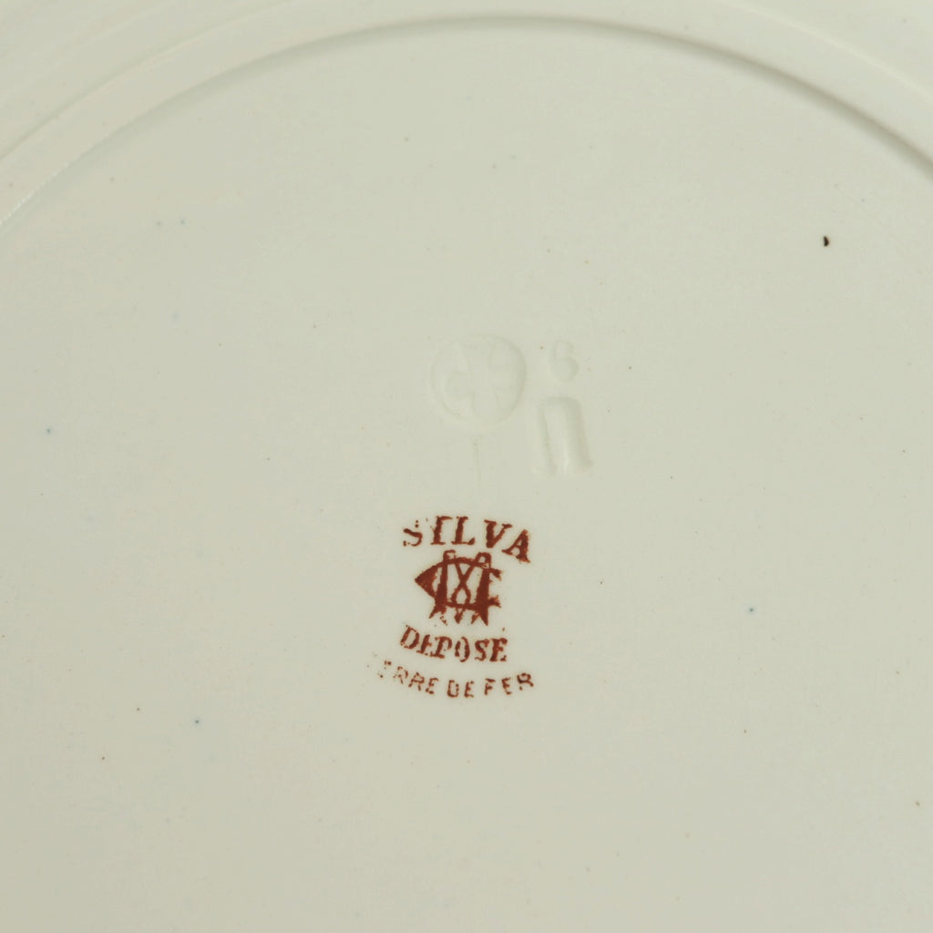 アンティーク プレート 小鳥 皿 SYLVA フランス クレイユモントロー製 Creil Montereau