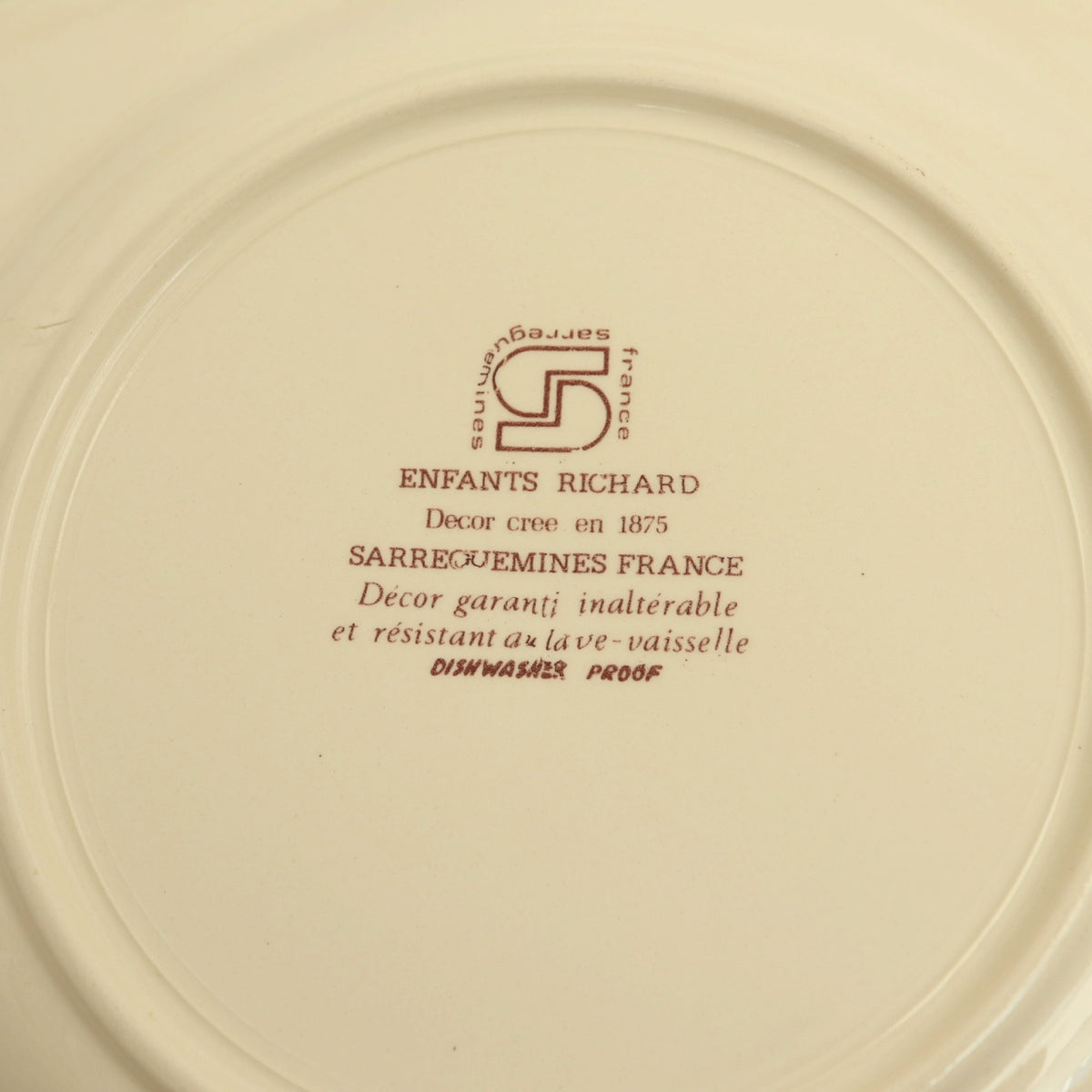 ENFANTS RICHARD デザートプレート 皿 フランス サルグミンヌ製 SARREGUEMINES