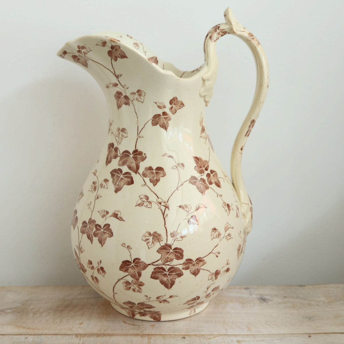 アンティーク ピシェ アイビー FLORA クレイユモントロー製 B&C Creil Montereau