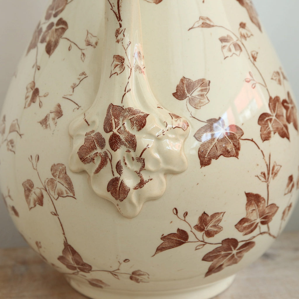 アンティーク ピシェ アイビー FLORA クレイユモントロー製 B&C Creil Montereau