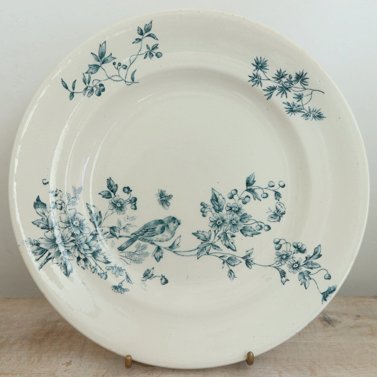 アンティーク プレート 小鳥 皿 MIGNON フランス ロンウィー製 LONGWY