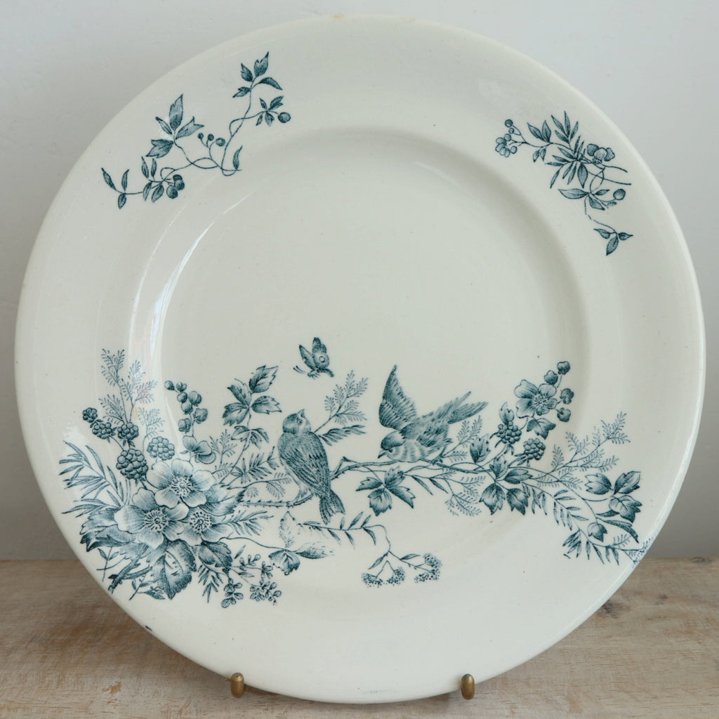 アンティーク プレート 小鳥 皿 MIGNON フランス ロンウィー製 LONGWY