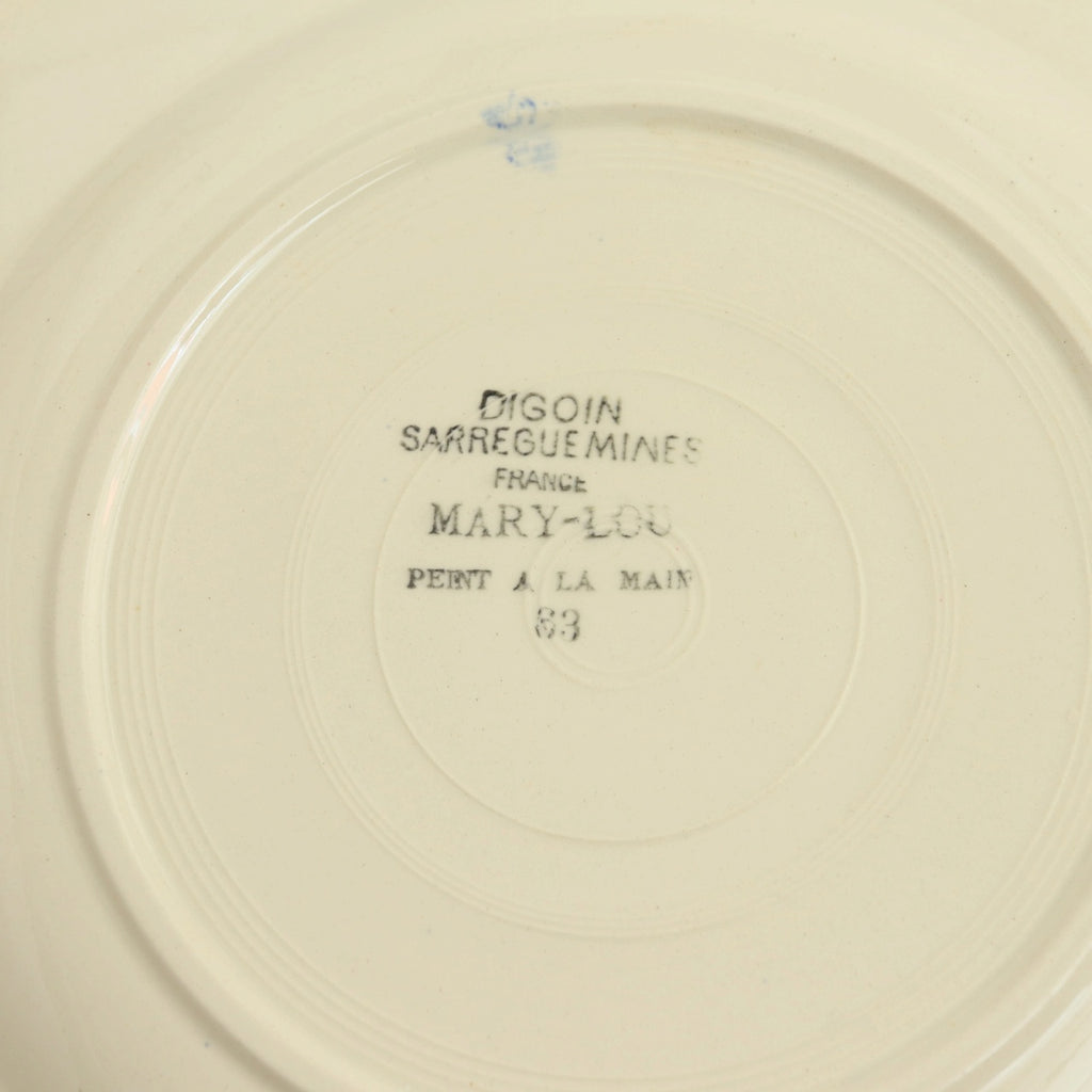 アンティーク プレート 皿 フランス サルグミンヌ製 MARY LOU DIGOIN SARREGUEMINES