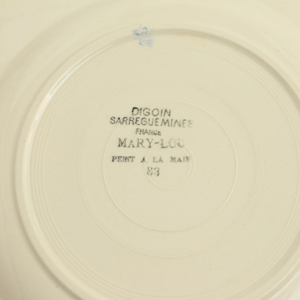 アンティーク プレート 皿 フランス サルグミンヌ製 MARY LOU DIGOIN SARREGUEMINES