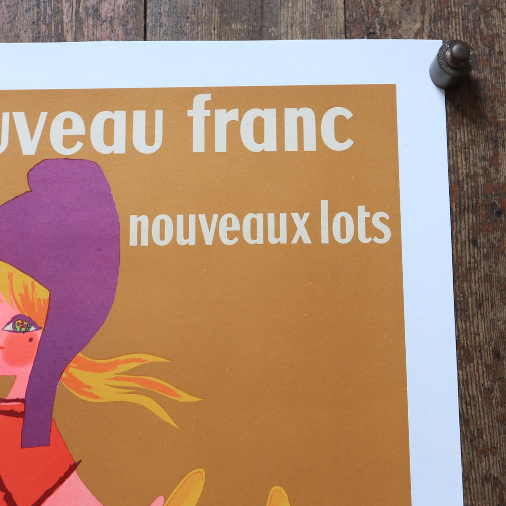 ルフォール・オプノ ヴィンテージポスター a nouveau franc LOTERIE NATIONALE  Lefor Openo